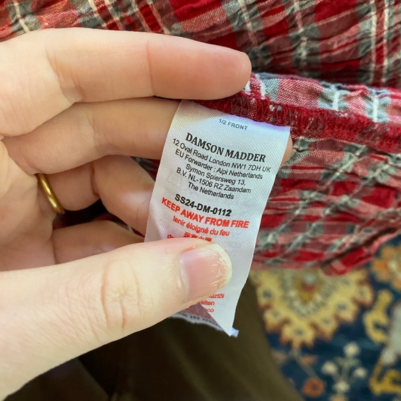 Damson Madder Pia Midi Dress in Red Check - Picture 7 of 7